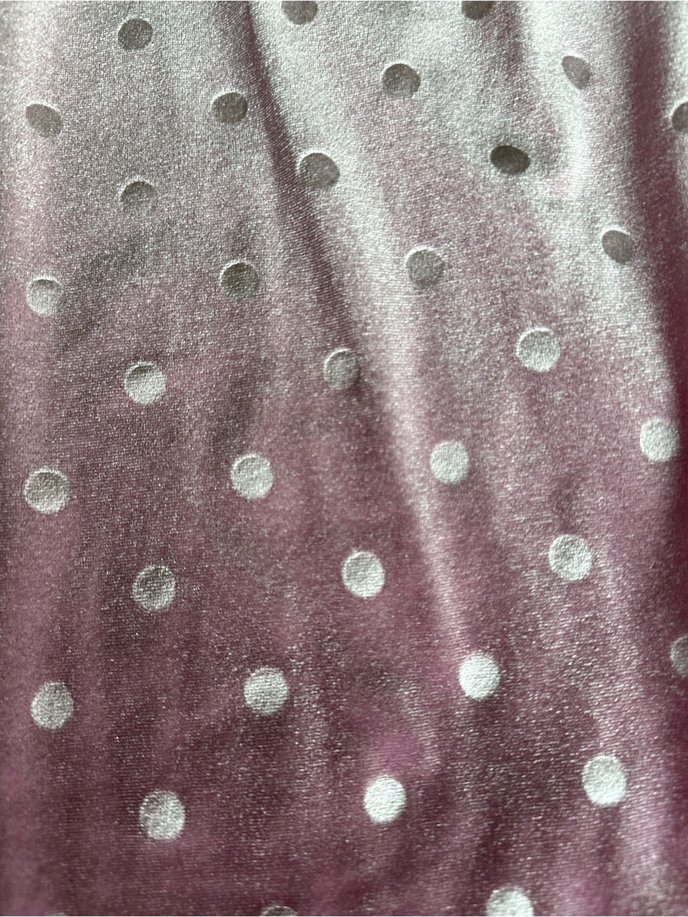 H&M Girls' Pink Polka Dot Velvet Pajama Top with Ruffled Peter Pan Collar - Picture 2 of 5